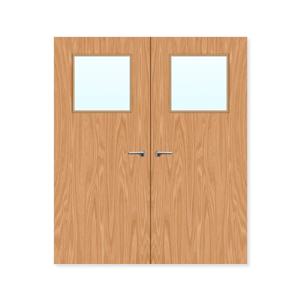FDR 1G Internal Plywood Paint Grade Glazed Double FD30 Fire Doors