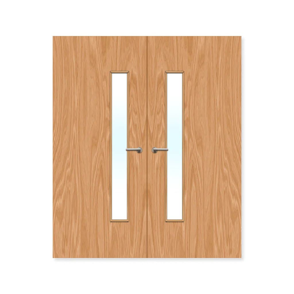 FDR 25G Internal Plywood Paint Grade Glazed Double FD30 Fire Doors