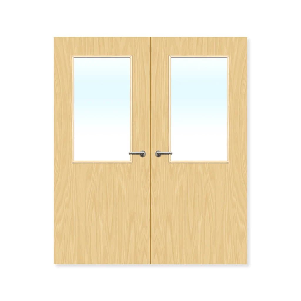 FDR 8G Internal Plywood Paint Grade Glazed Double FD30 Fire Doors